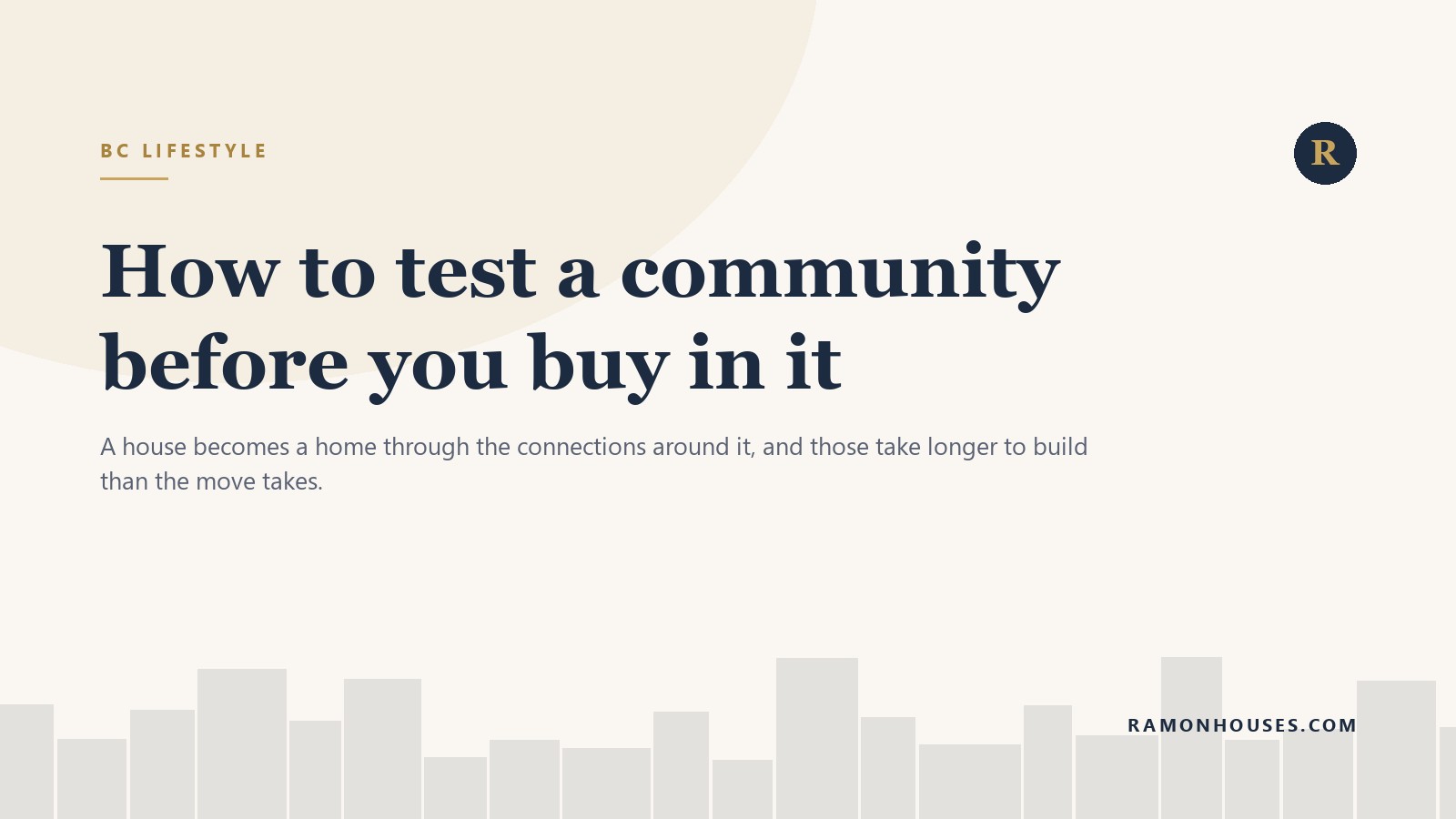 How to test a community before you buy in it