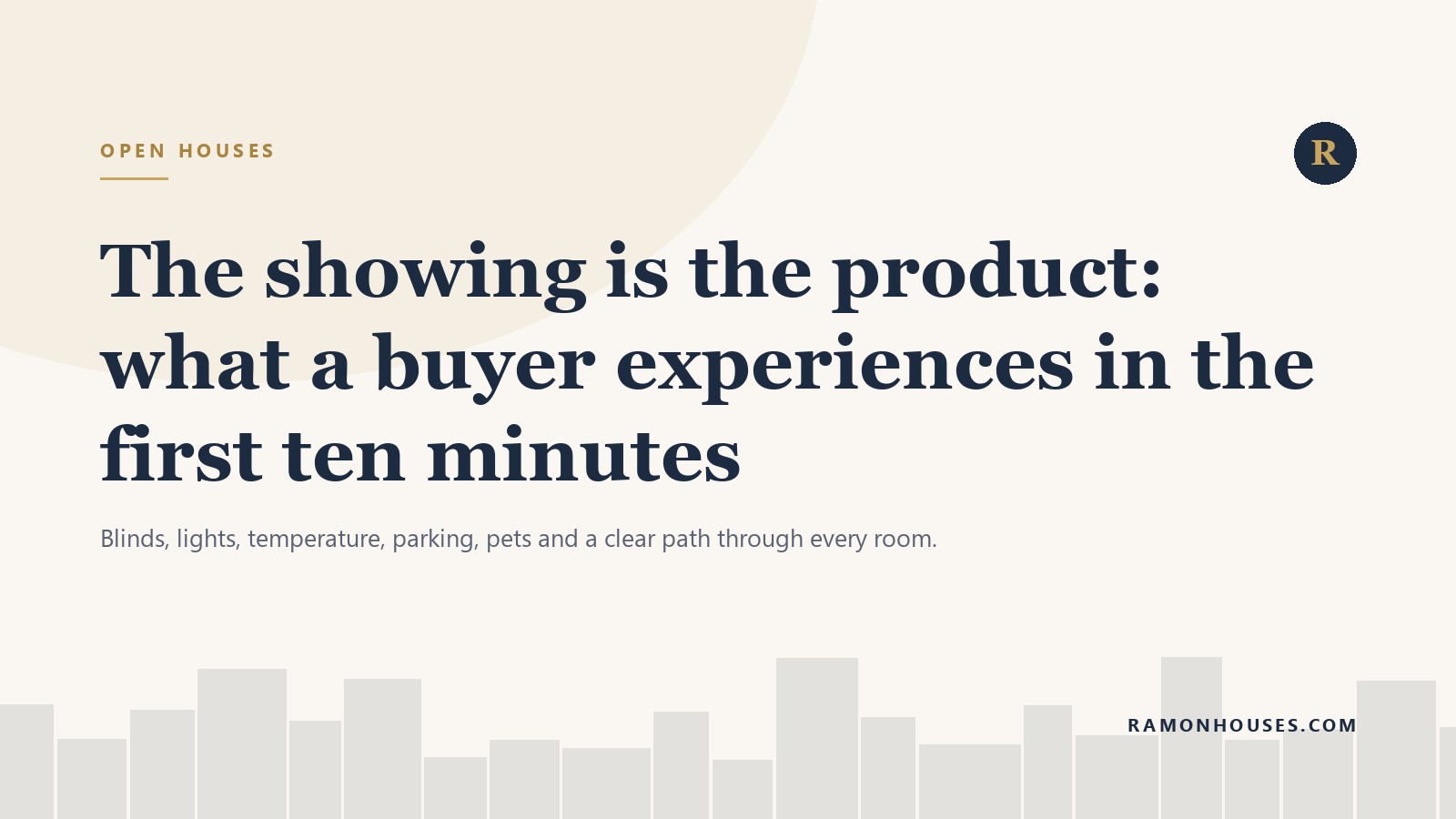The showing is the product: what a buyer experiences in the first ten minutes