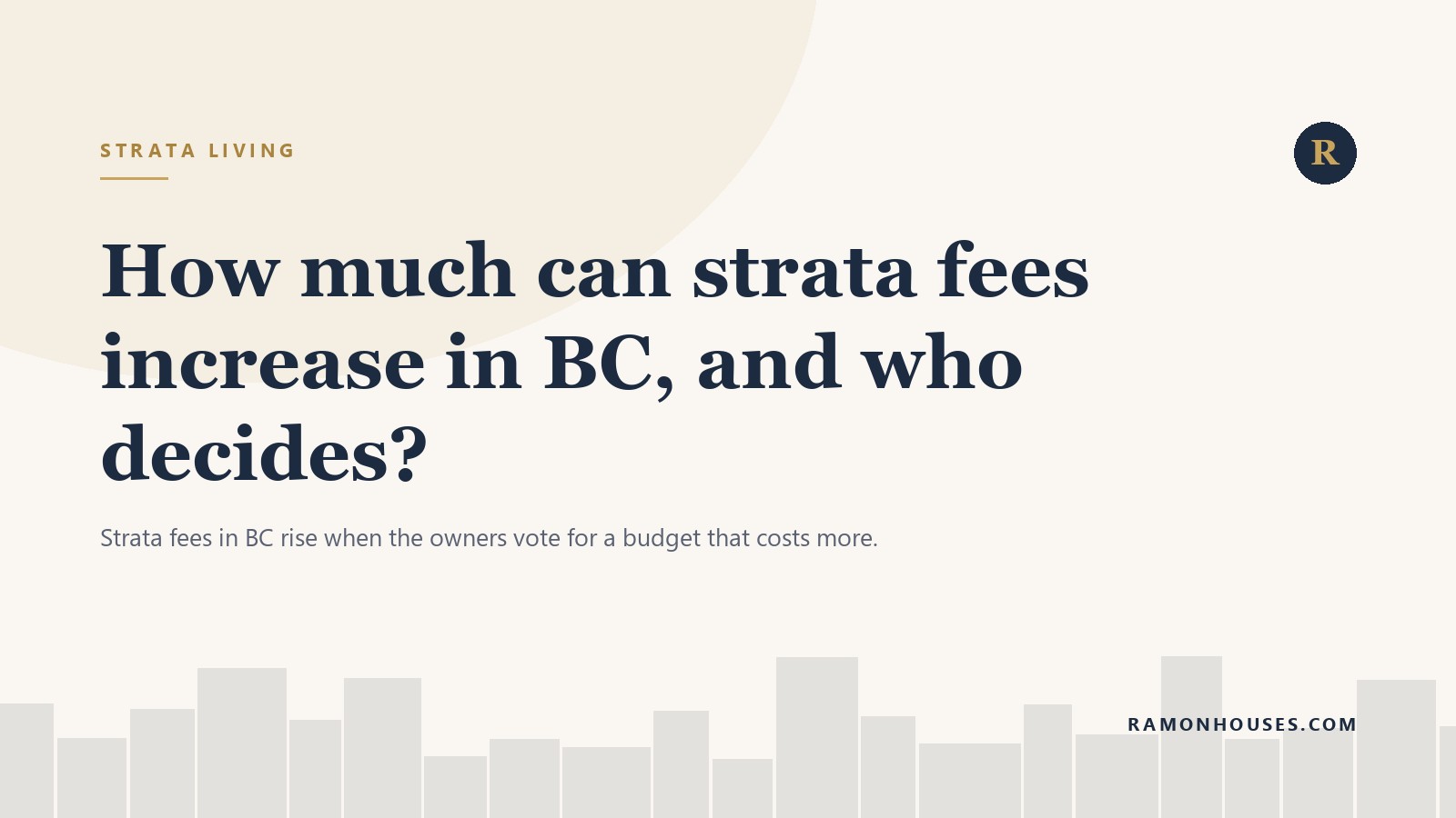How much can strata fees increase in BC, and who decides?