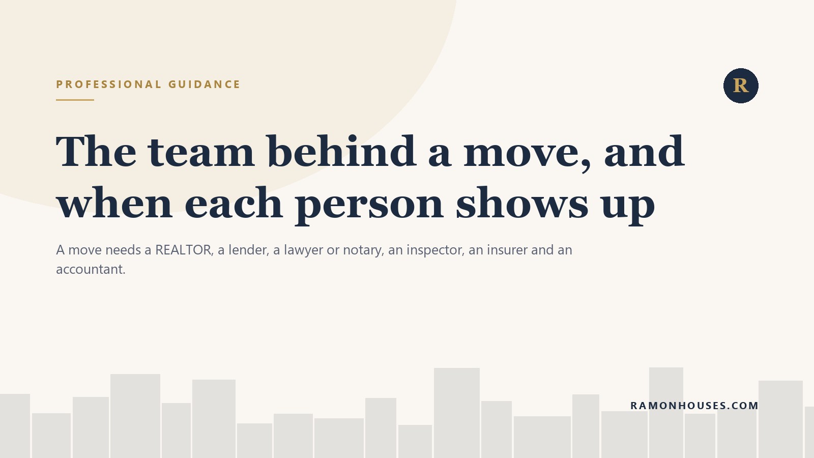 The team behind a move, and when each person shows up